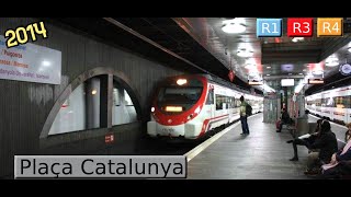 Rodalies Barcelona Plaça Catalunya R1  R3  R4  R12 Renfe 447  Civia 2014 [upl. by Kosiur]