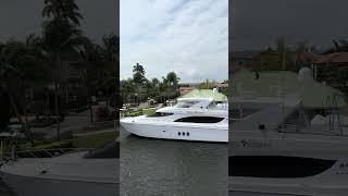 PIRATE RADIO 80 Hatteras Yacht 3 million yacht in someone’s backyard Delray Beach Boca Raton [upl. by Ralleigh]