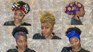 5 WAYS TO TIE A HEADWRAP  TURBAN  SCARF QUICK amp EASY TUTORIAL [upl. by Rehpinej]