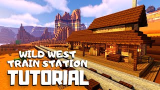 Train station in Minecraft  building tutorial [upl. by Esiouqrut]