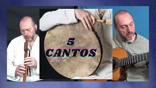 🕉 5 Cantos con Tambor Flauta y Guitarra 🟤 Mantras Hindúes Cantos Nativos Blues y más [upl. by Most]