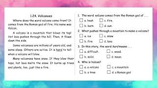 124  Volcanoes  Reading Skills  Grade 1  All English 4U [upl. by Afrika]