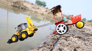 JCB 5CX And Tata Dumper Accident Pulling Out HMT Tractor  Cartoon Jcb Tractor  Tata Tipper  CSToy [upl. by Silvan382]