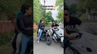 Wait for end 🤪 fun funny comedy biker rider shorts short shortvideo hayabusa splendor [upl. by Anemij]