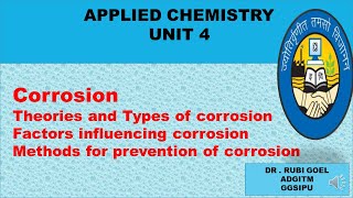 Corrosion  theories and types of corrosion  pilling bedworth rule  factors influncing corrosion [upl. by Akir]