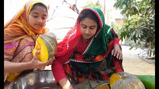 মিষ্টি কুমড়ার সাথে মাংস দিয়ে অসাধারন একটা রেসিপি  Village Life With Shampa [upl. by Aihpos]