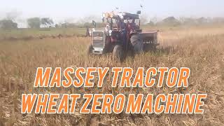 massey tractor wheat zero Machine Harvesting my field [upl. by Eirffej]