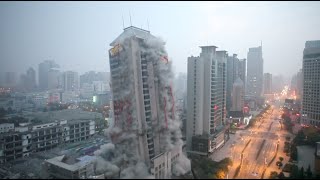 118MeterHigh Building Demolished in around 13 Seconds in NW China [upl. by Flip155]