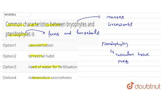 Common characteristics between bryophytes and pteridophytes is [upl. by Nike]