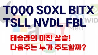 미국주식 테슬라의 미친상승 다음주 주도종목은 누구일까ft TQQQ SOXL BITX TSLL NVDL FBL [upl. by Ire891]