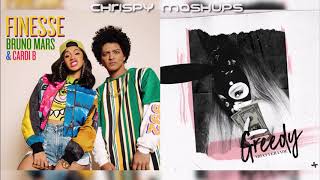 Bruno Mars Ariana Grande amp Cardi B  Finesse  Greedy Mashup [upl. by Aipmylo442]