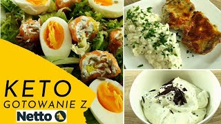 KETO  Sałatka z łososiem jurajskim  Pieczona karkówka z puree z kalafiora  KETO gotowanie z NETTO [upl. by Mahau145]