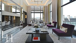 Touring a £17000000 London Penthouse in Belvedere Gardens Southbank Place [upl. by Eeleak356]