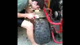 Turning Go Kart Tires Into Slick Tires with a Harbor Freight Tool [upl. by Ahon]