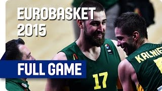 Serbia v Lithuania  SemiFinal  Full Game  Eurobasket 2015 [upl. by Merl]