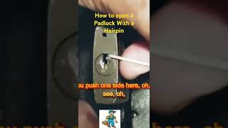 How to Open a Padlock with a Hairpin lock open door key locksmith [upl. by Nnep389]