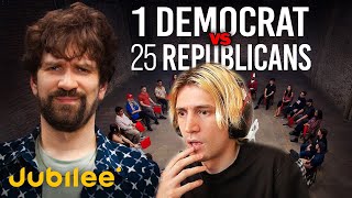 1 Democrat vs 25 Trump Voters  xQc Reacts Part 1 [upl. by Len]