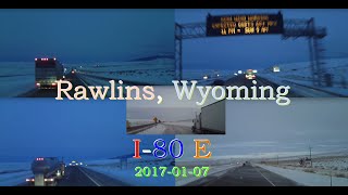 I80 E to Rawlins Wyoming in winter snow NO MORE DONT ATTEMPT TO TRAVEL FARTHER EAST 20170107 [upl. by Aeli602]