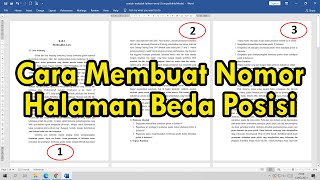 Cara Membuat Nomor Halaman dengan Posisi Berbeda dalam Satu Lembar Kerja di Word [upl. by Vasilis]