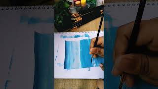 Easy sea beach painting 🏝️🏖️ beach acrylic painting artnew paint💧 [upl. by Salbu]