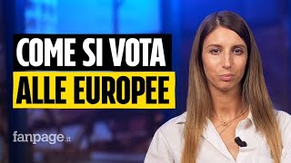 Elezioni Europee 2024 come si vota l8 e 9 giugno scheda elettorale simboli e preferenze [upl. by Drofub]