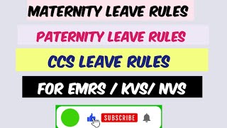 Emrs update  Maternity leave rules  paternity leave rules  ccs leave rules  surrogate mother [upl. by Obeded]