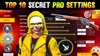 10 Secret Pro Settings 100 Working 😱  Auto Headshot Setting in Free Fire  Best Sensitivity [upl. by Aronle]