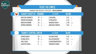 Melbourne Cricket Association West  OneDay  Div B R12TarneitCentralGreen vs CountyWestCCOrange [upl. by Eityak]