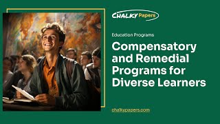 Compensatory and Remedial Programs for Diverse Learners  Essay Example [upl. by Mathilde504]