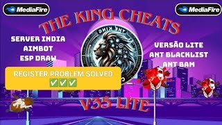 FREE FIRE HACK 😱   THE KING CHEATS V35 LITE 🔥  REGISTER PROBLEM SOLVED 💯 ✅ freefirehack [upl. by Ahsilef]