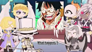 Hazbin Hotel Angels react to Sanji  Lucifer  Charlie  Gacha life 2  Onepiece Luffy gear 5  Garp [upl. by Anaylil902]