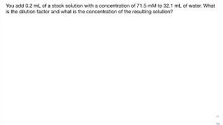 Calculating the concentration of a solution using a dilution factor [upl. by Ennayelsel484]