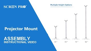 SCREENPRO Universal Full Motion Ceiling Projector Mount Assembly Tutorial  PCK series [upl. by Marfe]