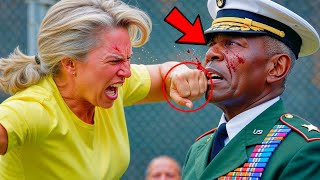 Racist Karen Attacks Black US Army General Instanlty Regrets it [upl. by Leachim]