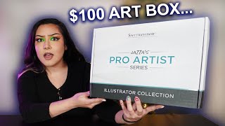 Unboxing Jazzas 100 Art Supply Boxhmm [upl. by Elades]