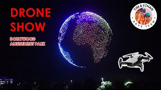 Drone Show Dollywood Amesement Park  Light Show Theme Park  Laser and Lights travel park [upl. by Auhsuoj117]