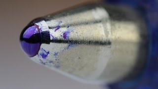 How A Ballpoint Pen Works Close Up [upl. by Enirehtak]