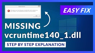 vcruntime1401dll Missing Error  How to Fix  2 Fixes  2021 [upl. by Ayikur]