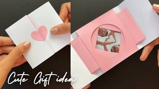 DIY Magic Photo Card  Cute Gift Idea  How To Make Card At Home  gift Card [upl. by Nylyrehc]