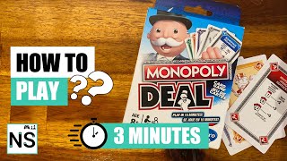 How To Play Monopoly Deal in 3 Minutes Monopoly  Card Game [upl. by Lehcsreh233]