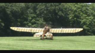 1910 replica Hanriot flies at the Old Rhinebeck Aerodrome 35 HP Franklin radial engine [upl. by Destinee]