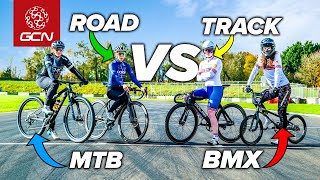 Who Is The FASTEST Cyclist  MTB vs Road vs Track vs BMX [upl. by Alfi]