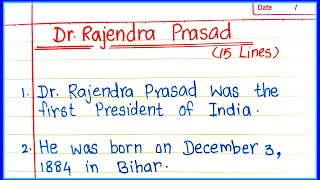 Dr Rajendra Prasad Essay 15 Lines in English  15 Lines on Dr Rajendra Prasad  About Dr Rajendra [upl. by Ayekin684]