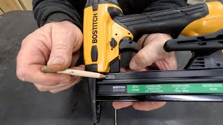 bostitch 18 ga finish stapler info video [upl. by Harima799]