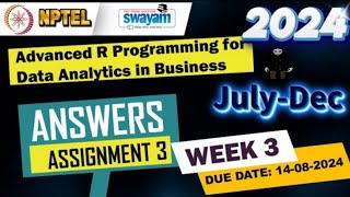 Advanced R Programming for Data Analytics in Business NPTEL week 3 assignment 3 answers [upl. by Derf]