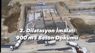 900 m3 2 Dilatasyon Beton Dökümü Ve Radye İmalatı [upl. by Nawek]