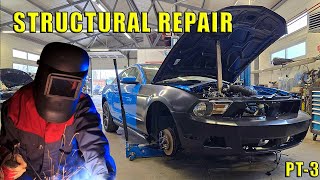 FORD MUSTANG GEN5 2010  STRUCTURAL DAMAGE REPAIR 40 V6  PART 3 [upl. by Anibas]