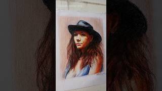 Colours pencil potrait painting facepainting youtubeshorts [upl. by Eimmat12]