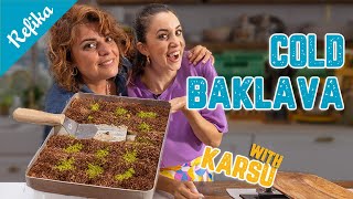 Famous Turkish COLD BAKLAVA with karsukarsu  Milky and Crunchy Baklava Recipe  Easy and Homemade [upl. by Aniratak550]