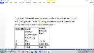 12TH GEOGRAPHY HSCSCIARTSPRACTICAL4 DATA ANALYSISRANK CORRELATIONSPERMANS CORRELATIONPART2 [upl. by Lirva614]